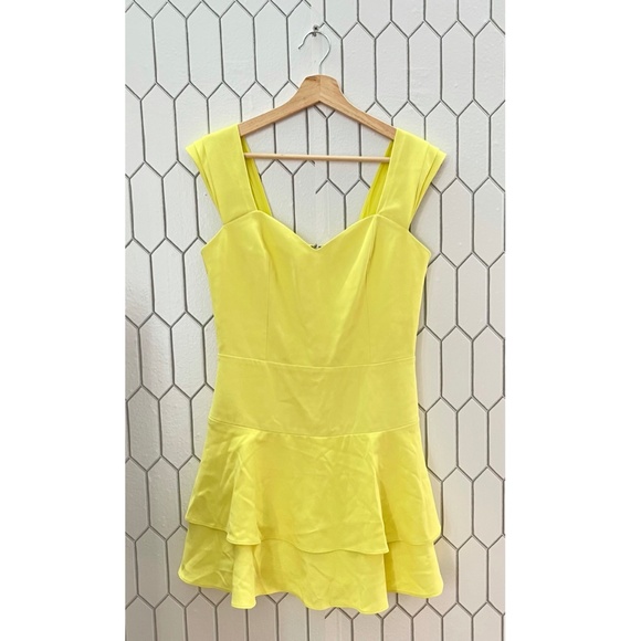 ALICE + OLIVIA Brinda Double-ruffle Fit-and-flare Dress In Daffodil US 8 NWOT - Picture 5 of 14